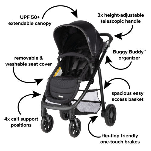 Diono Quantum4 3-in-1 Travel System with LiteClik 30 R SafePlus Infant Car Seat & Base