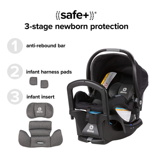 Diono Quantum4 3-in-1 Travel System with LiteClik 30 R SafePlus Infant Car Seat & Base