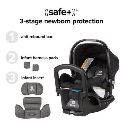 Diono Quantum4 3-in-1 Travel System with LiteClik 30 R SafePlus Infant Car Seat & Base