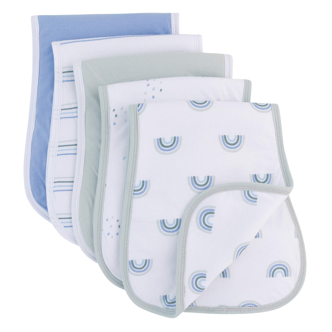 Ely's & Co. Contoured Jersey Cotton Burp Cloths - 5 Pack