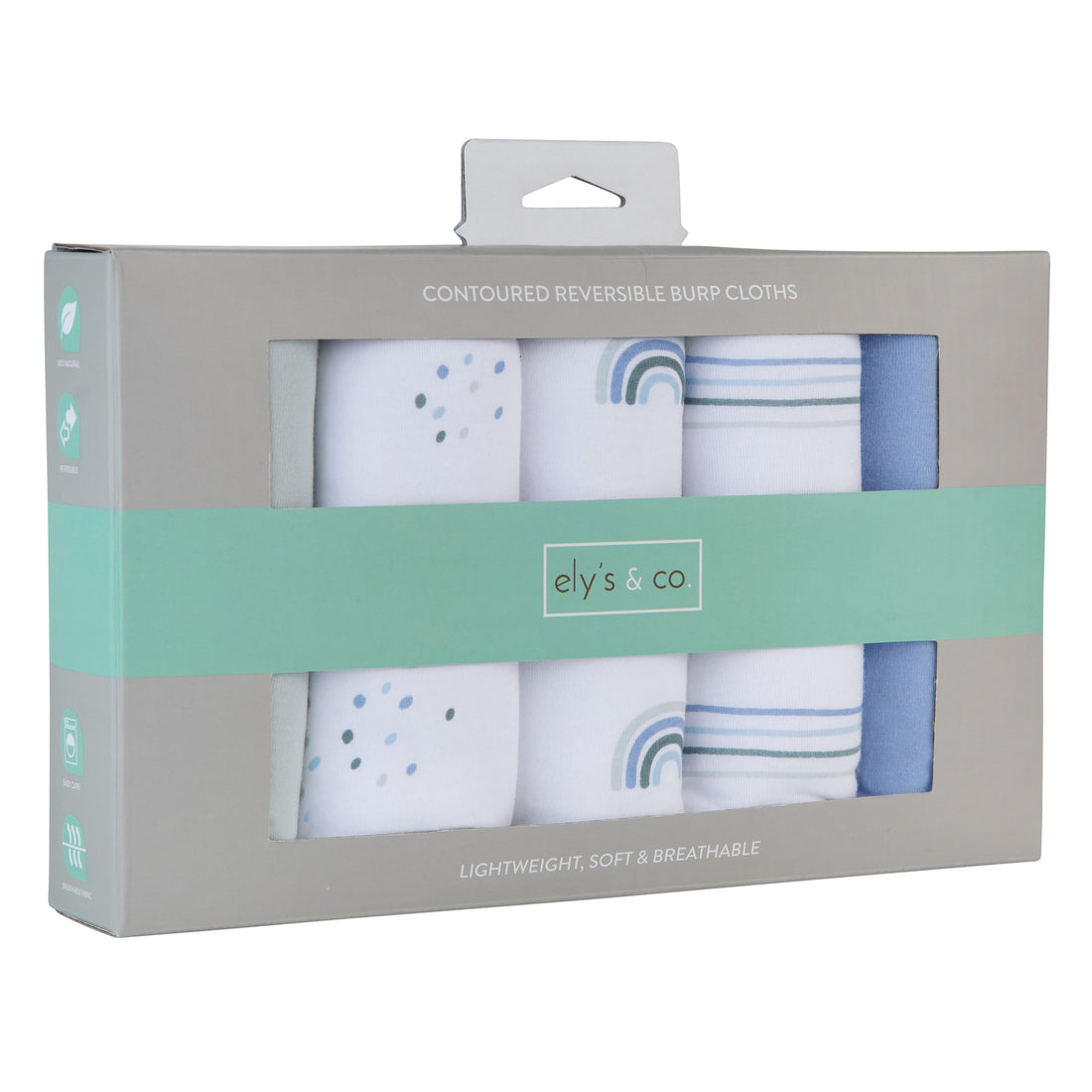 Ely's & Co. Contoured Jersey Cotton Burp Cloths - 5 Pack