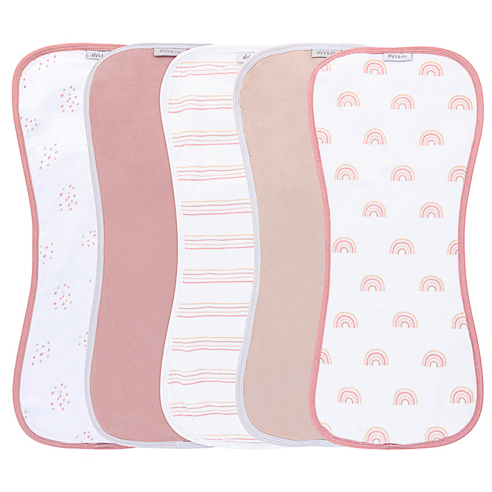 Ely's & Co. Contoured Jersey Cotton Burp Cloths - 5 Pack