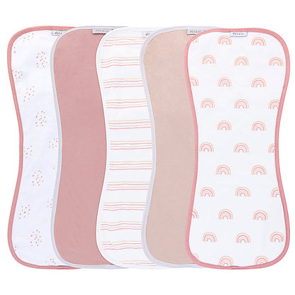 Ely's & Co. Contoured Jersey Cotton Burp Cloths - 5 Pack