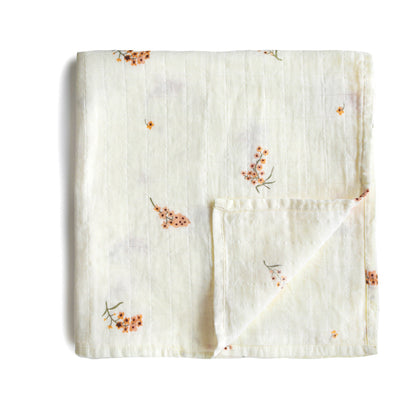 Mushie Organic Cotton Muslin Swaddle Blanket