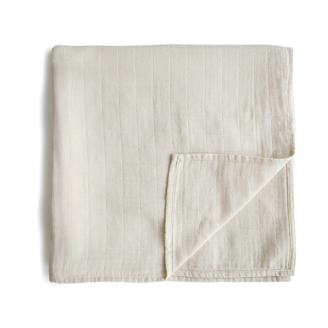 Mushie Organic Cotton Muslin Swaddle Blanket