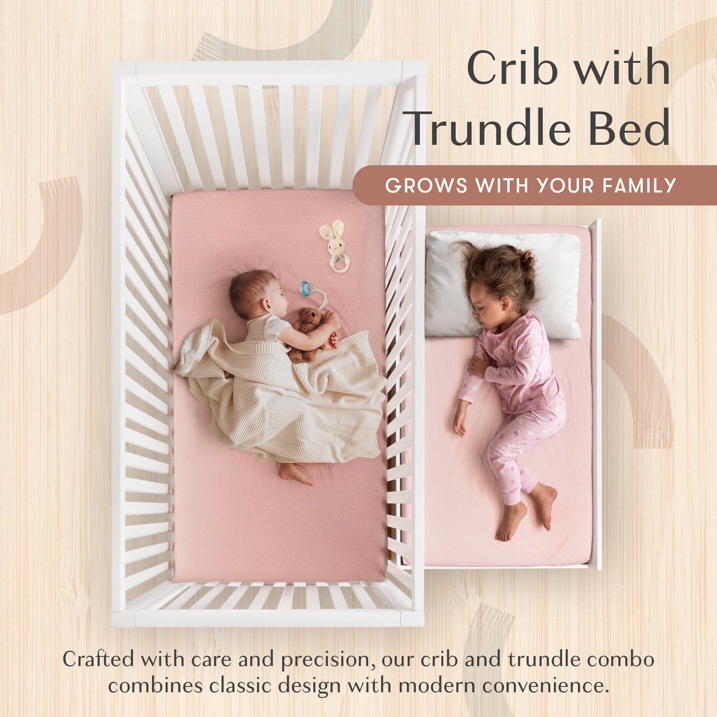 HushCrib 3-in1 Convertible Crib With Trundle