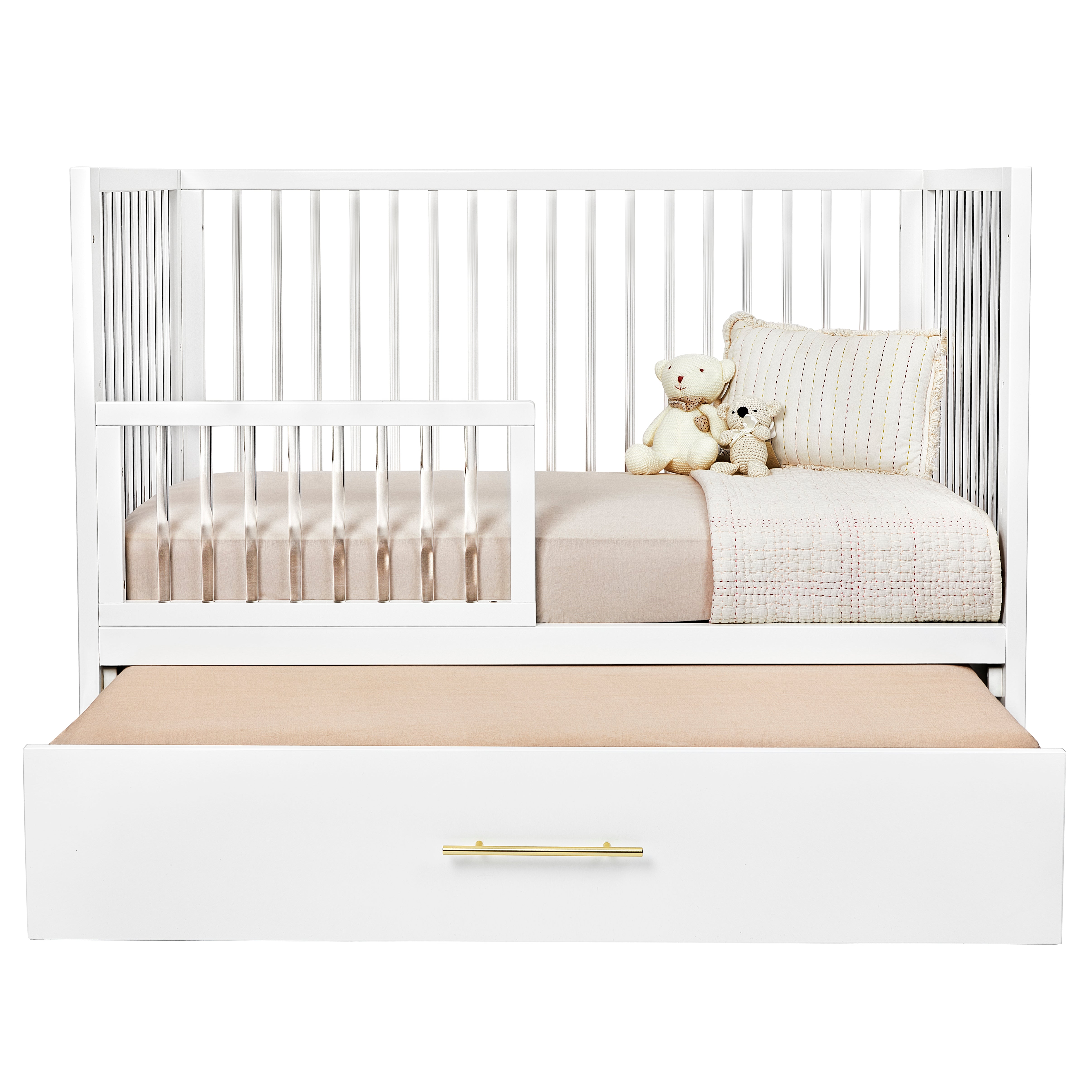 HushCrib 3 in1 Convertible Crib With Trundle Swaddles Baby