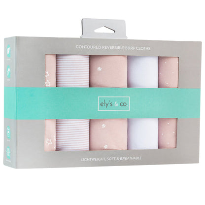 Ely's & Co. Contoured Jersey Cotton Burp Cloths - 5 Pack