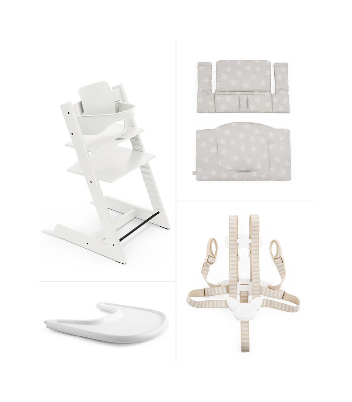 Stokke Tripp Trapp Complete High Chair - (Incl. Chair, Matching Babyset, Cushion, Tray)