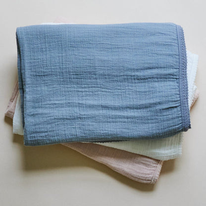 Ely's & Co. Cotton Muslin Swaddle Blanket with Scallop Trim