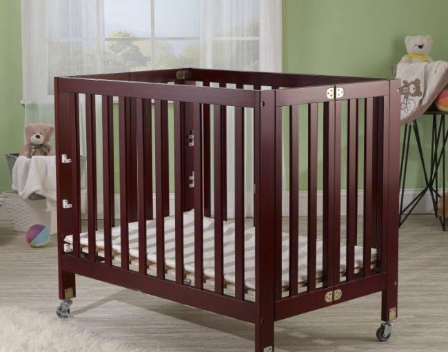 Brown sales mini crib