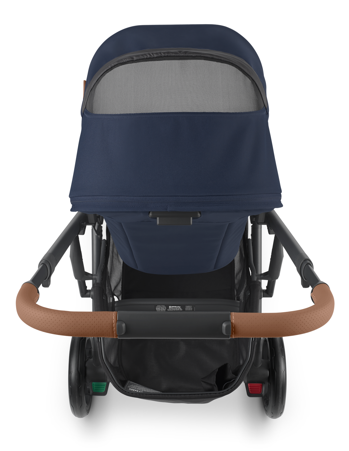 Mega babies' UPPAbaby CRUZ V2 has a peekaboo ventilated mesh window.