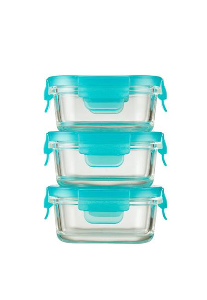 Innobaby Preppin' SMART EZ Lock Glass Container, Rectangle / 5oz (3 Pack) - Mega Babies