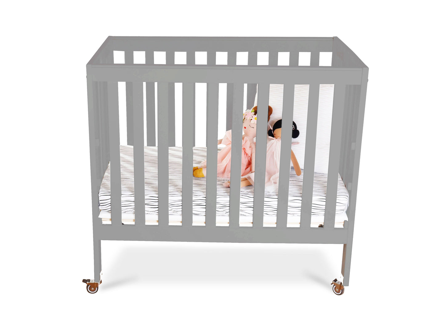 First Essentials Ruby Flat Top Portable Crib