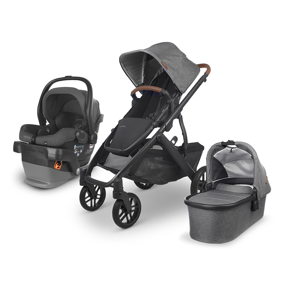 UPPAbaby Vista V2 Stroller Bundle with Mesa V2 Infant Car Seat Greyson Charcoal Melange Charcoal Melange Mesa V2