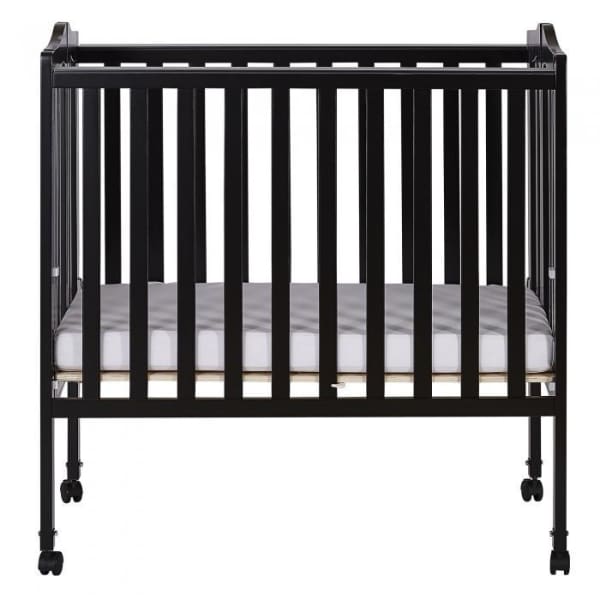 Dream On Me 2 in 1 Lightweight Folding Portable Crib - Black - Portable Folding Crib