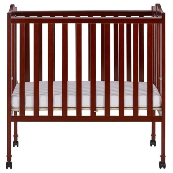 Dream On Me 2 in 1 Lightweight Folding Portable Crib - Cherry - Portable Folding Crib