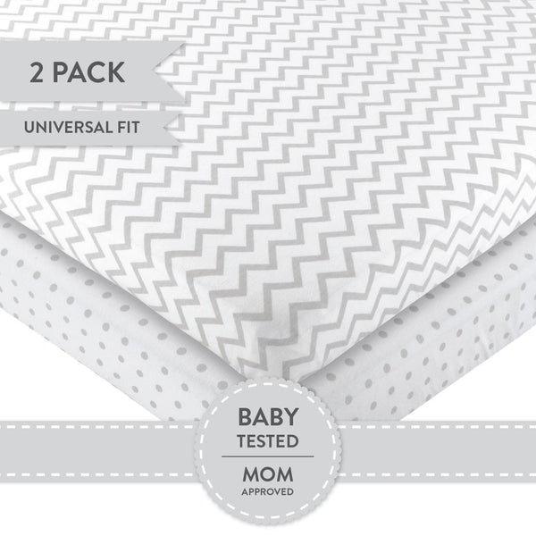 Ely's & Co. Cotton Pack N Play/ Porta Crib Sheet - 2 Pack