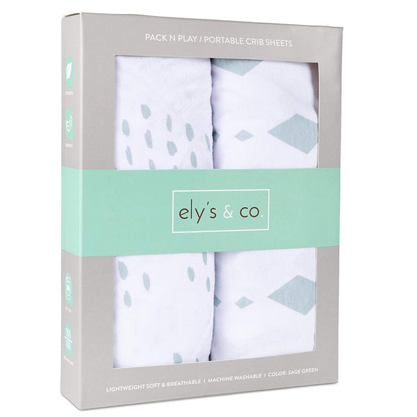 Ely's & Co. Cotton Pack N Play/ Porta Crib Sheet - 2 Pack